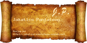 Jakatics Pantaleon névjegykártya